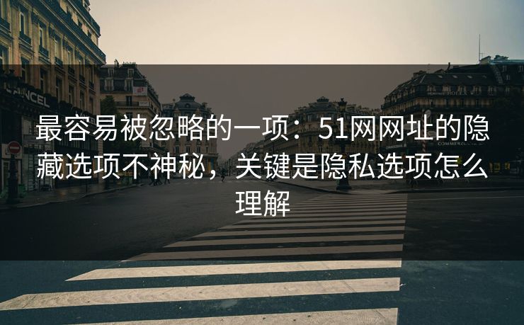 最容易被忽略的一项：51网网址的隐藏选项不神秘，关键是隐私选项怎么理解