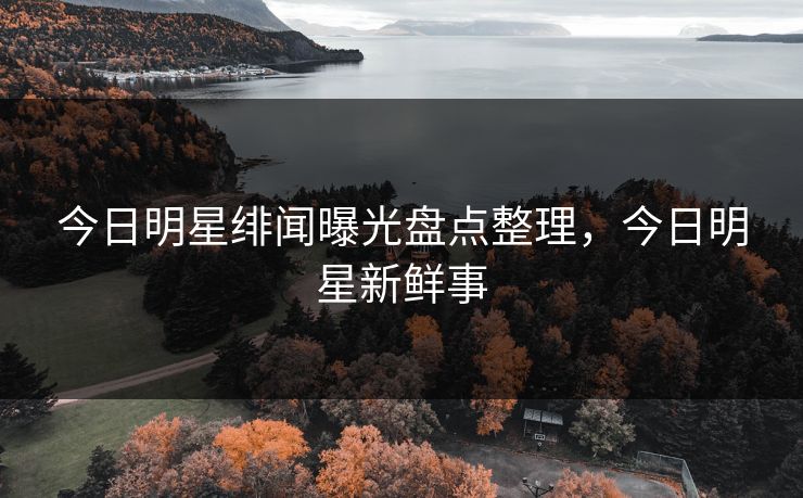 今日明星绯闻曝光盘点整理，今日明星新鲜事